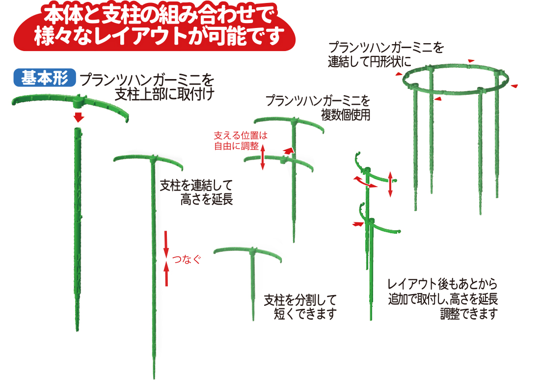 観葉植物　支柱　花卉用資材　プランツハンガーミニイメージ