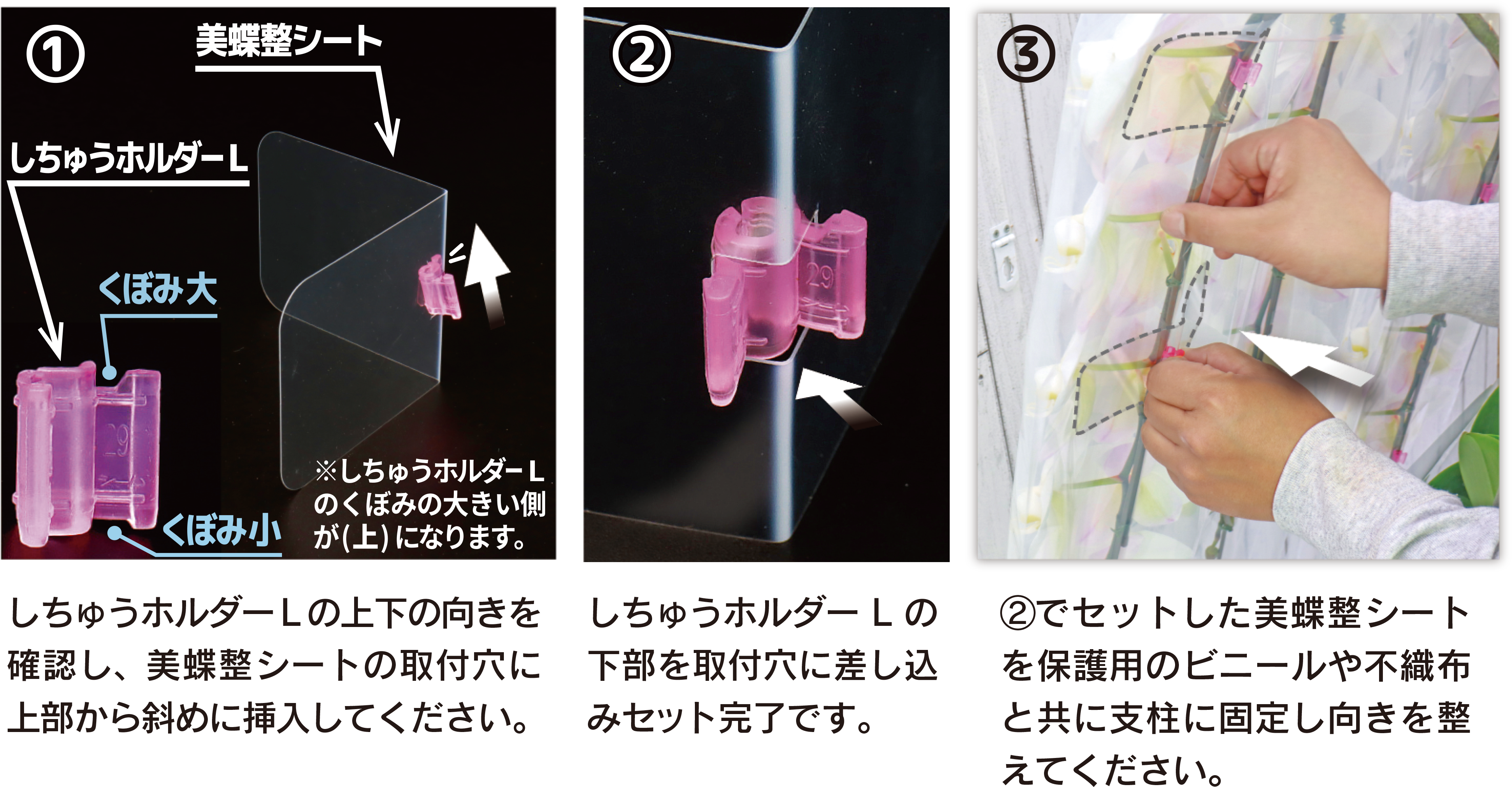 花の向きを見栄え良く効率的に調整する 美蝶整シートイメージ