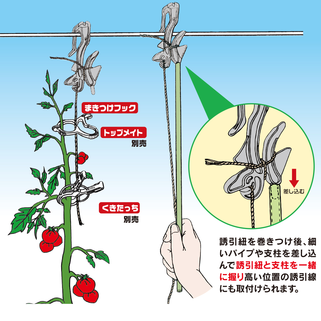 ターンハンガーM（折り返し栽培用） イメージ